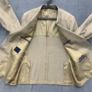 Tommy Hilfiger Mens Sport Coat Blazer 50R Double Vent Tan Business Career